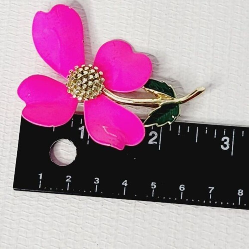 Sarah Coventry Dogwood Flower Pink Costume Brooch Pin Signed - Picture 4 of 5